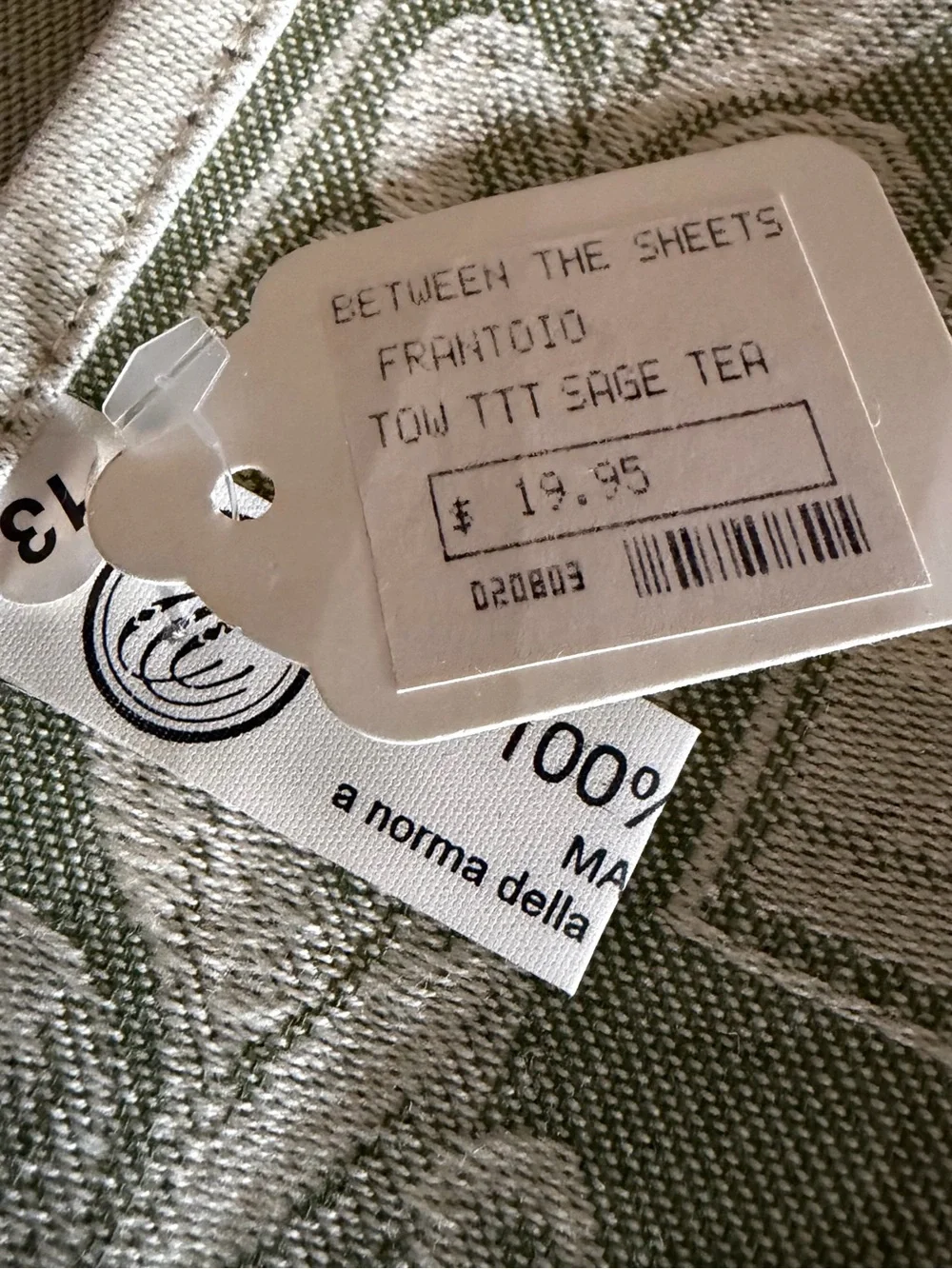 NWT Vintage Italian Jacquard Towel 24x31 Between The Sheets
